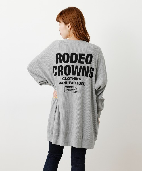 RODEO CROWNS WIDE BOWL(ロデオクラウンズワイドボウル)の「バックロゴワッフルトッパーカーディガン(カーディガン/ボレロ・レディース・ブラウン/杢グレー/ブラック・FREE)」の17枚目の写真
