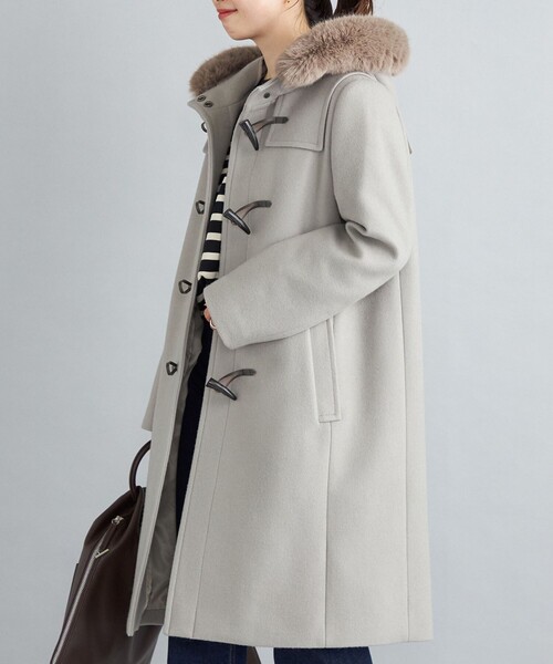 SHIPS（シップス）の「ウールカシミヤメルトンダッフルコート◇（ダッフルコート・レディース・オフホワイト/ダークグレー/グリーン・36/38/40）」の19枚目の写真