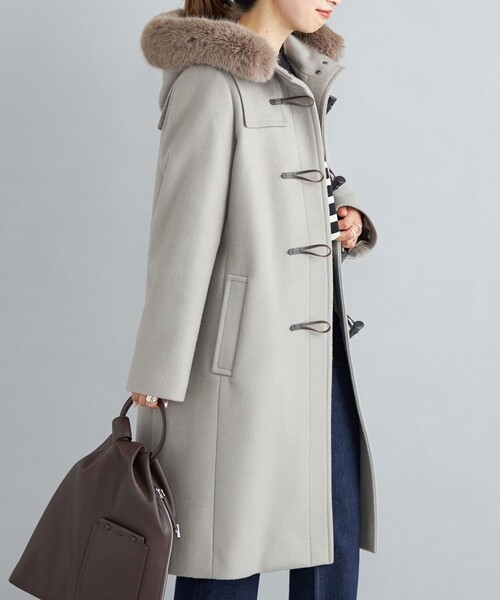 SHIPS（シップス）の「ウールカシミヤメルトンダッフルコート◇（ダッフルコート・レディース・オフホワイト/ダークグレー/グリーン・36/38/40）」の6枚目の写真