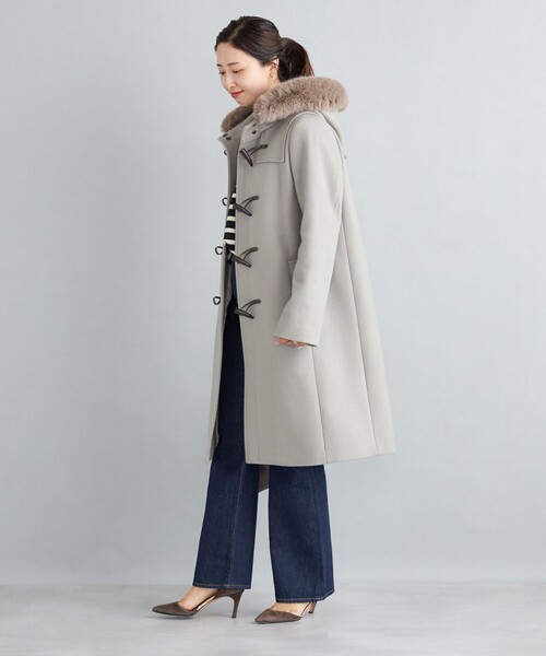 SHIPS（シップス）の「ウールカシミヤメルトンダッフルコート◇（ダッフルコート・レディース・オフホワイト/ダークグレー/グリーン・36/38/40）」の13枚目の写真