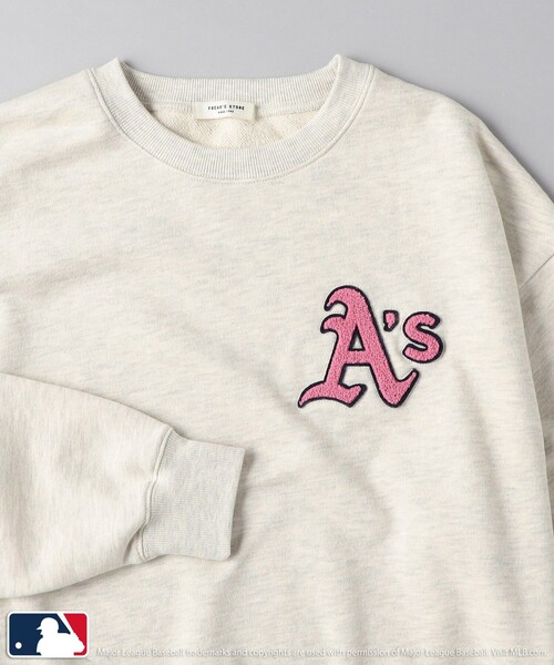 FREAK'S STORE（フリークスストア）の「MLB × FREAK'S STORE/エムエルビー/メジャーリーグベースボール MLB アスレチックス裏毛クルーネックスウェット（スウェット・レディース・ブラック/ネイビー/グレー/ナチュラル・ﾌﾘ-）」の16枚目の写真