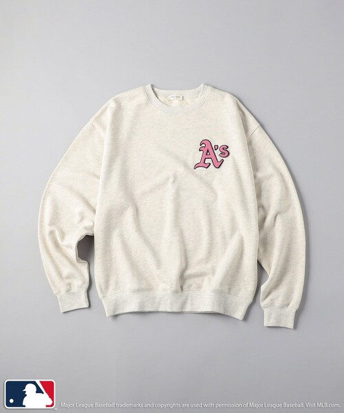 FREAK'S STORE（フリークスストア）の「MLB × FREAK'S STORE/エムエルビー/メジャーリーグベースボール MLB アスレチックス裏毛クルーネックスウェット（スウェット・レディース・ブラック/ネイビー/グレー/ナチュラル・ﾌﾘ-）」の17枚目の写真