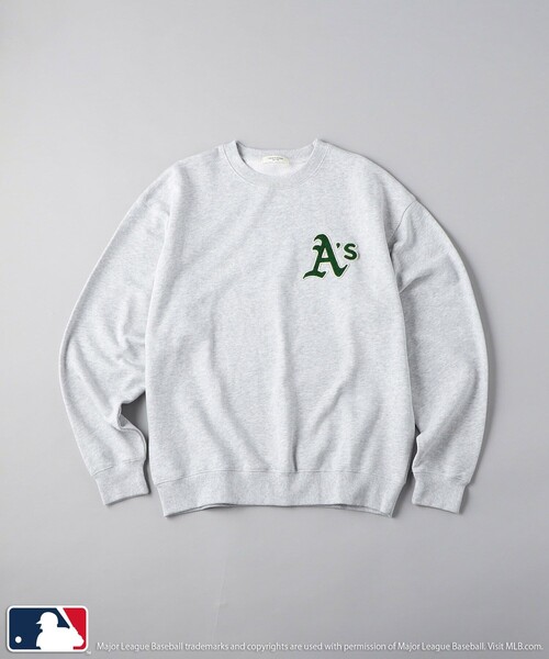 FREAK'S STORE（フリークスストア）の「MLB × FREAK'S STORE/エムエルビー/メジャーリーグベースボール MLB アスレチックス裏毛クルーネックスウェット（スウェット・レディース・ブラック/ネイビー/グレー/ナチュラル・ﾌﾘ-）」の19枚目の写真