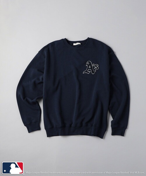 FREAK'S STORE（フリークスストア）の「MLB × FREAK'S STORE/エムエルビー/メジャーリーグベースボール MLB アスレチックス裏毛クルーネックスウェット（スウェット・レディース・ブラック/ネイビー/グレー/ナチュラル・ﾌﾘ-）」の21枚目の写真