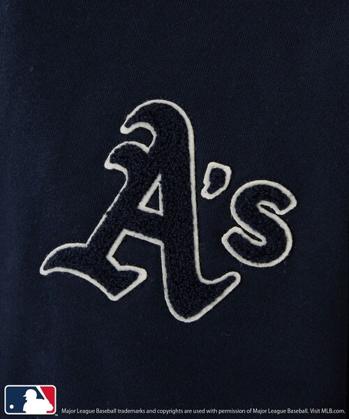 FREAK'S STORE（フリークスストア）の「MLB × FREAK'S STORE/エムエルビー/メジャーリーグベースボール MLB アスレチックス裏毛クルーネックスウェット（スウェット・レディース・ブラック/ネイビー/グレー/ナチュラル・ﾌﾘ-）」の22枚目の写真
