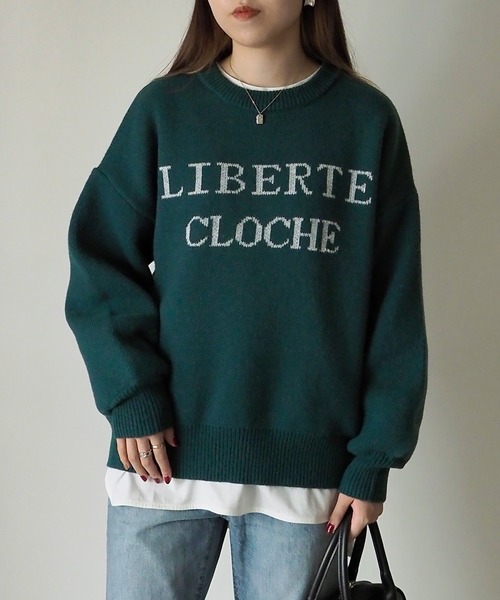 Riberry（リベリー）の「LIBERTEロゴジャガードニット（ニット/セーター・レディース・杢グレー/グリーン/ベージュ/ネイビー・FREE）」の16枚目の写真