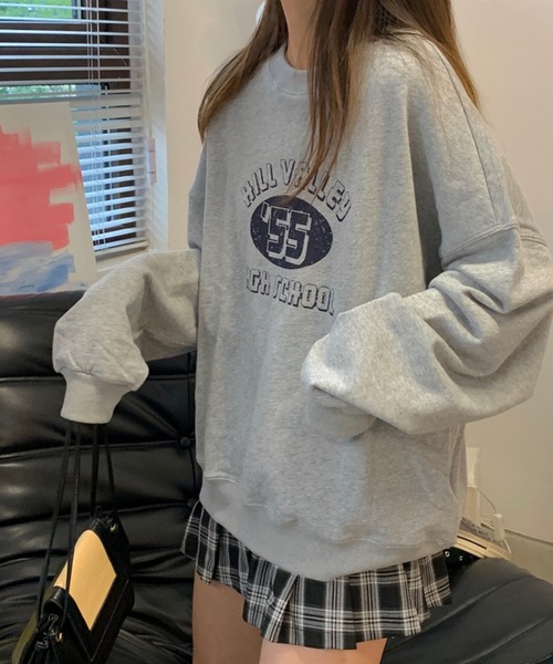 meJane(ミージェーン)の「‘55ナンバリングロゴアメカジテイストルーズロンT(Tシャツ/カットソー・レディース・グレー/ネイビー/霜降りグレー/グリーン・FREE)」の21枚目の写真