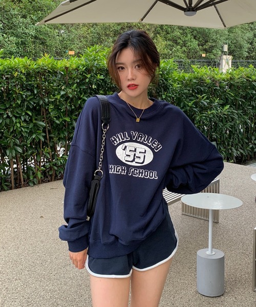 meJane(ミージェーン)の「‘55ナンバリングロゴアメカジテイストルーズロンT(Tシャツ/カットソー・レディース・グレー/ネイビー/霜降りグレー/グリーン・FREE)」の11枚目の写真