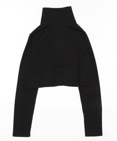 3.3 Field Trip （3.3フィールドトリップ）の「3.3 Field Trip／ハイネッククロップカーディガン　2169552（カーディガン/ボレロ・レディース・ブラック/アイボリー・FREE）」の5枚目の写真