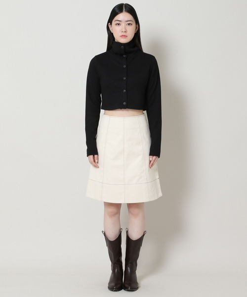 3.3 Field Trip （3.3フィールドトリップ）の「3.3 Field Trip／ハイネッククロップカーディガン　2169552（カーディガン/ボレロ・レディース・ブラック/アイボリー・FREE）」の16枚目の写真