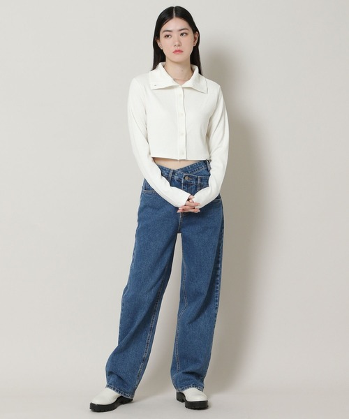 3.3 Field Trip （3.3フィールドトリップ）の「3.3 Field Trip／ハイネッククロップカーディガン　2169552（カーディガン/ボレロ・レディース・ブラック/アイボリー・FREE）」の19枚目の写真