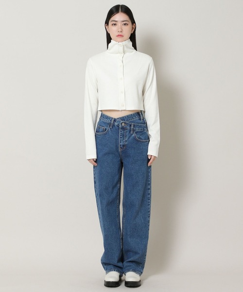 3.3 Field Trip （3.3フィールドトリップ）の「3.3 Field Trip／ハイネッククロップカーディガン　2169552（カーディガン/ボレロ・レディース・ブラック/アイボリー・FREE）」の21枚目の写真