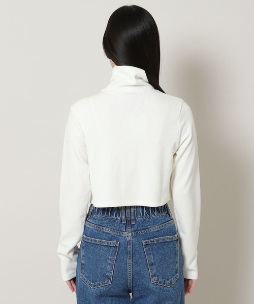 3.3 Field Trip （3.3フィールドトリップ）の「3.3 Field Trip／ハイネッククロップカーディガン　2169552（カーディガン/ボレロ・レディース・ブラック/アイボリー・FREE）」の10枚目の写真