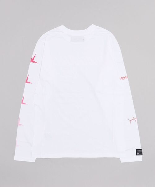 1piu1uguale3 RELAX（ウノピュウノウグァーレトレリラックス）の「袖プリント ロゴ クルーネック 長袖 Tシャツ（Tシャツ/カットソー・メンズ・ブラック/ホワイト・S/M/L/XL/2XL）」の5枚目の写真