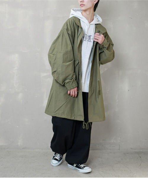 SPINNS(スピンズ)の「【ビッグシルエット】M-65 ノーカラーモッズコート(モッズコート・メンズ・ブラック/カーキ・ONESIZE)」の7枚目の写真