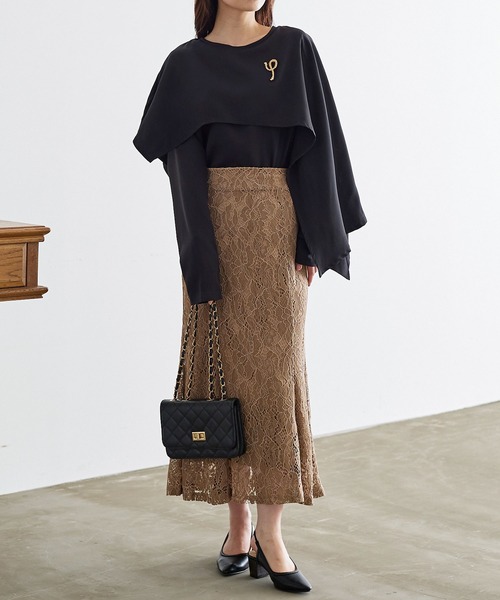 KOBE LETTUCE（コウベレタス）の「アシンメトリーフレアトップス（Tシャツ/カットソー・レディース・ベージュ/オフホワイト/ブラック・FREE）」の6枚目の写真