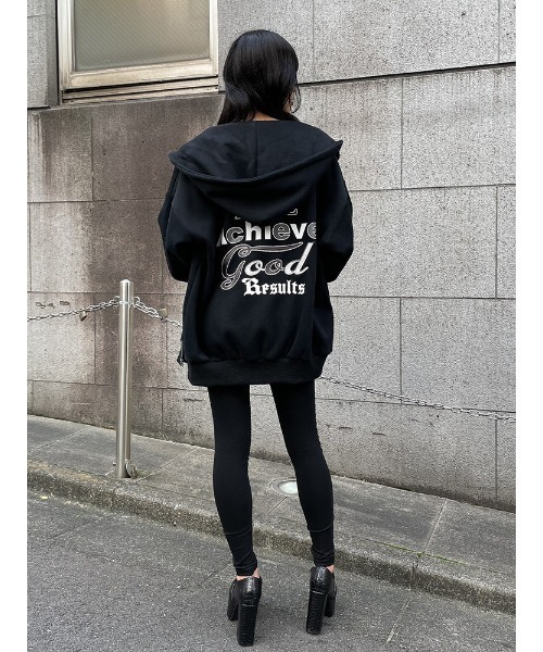 ENVYM(アンビー)の「バックロゴZIP PK(パーカー・レディース・ホワイト/グリーン/ブラック・FREE)」の4枚目の写真