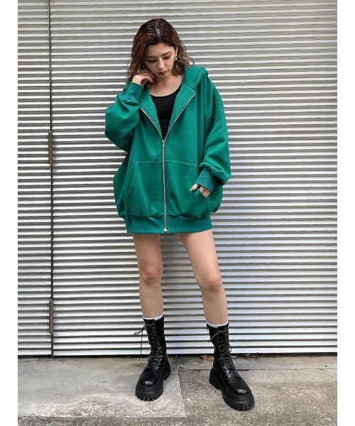 ENVYM(アンビー)の「バックロゴZIP PK(パーカー・レディース・ホワイト/グリーン/ブラック・FREE)」の18枚目の写真