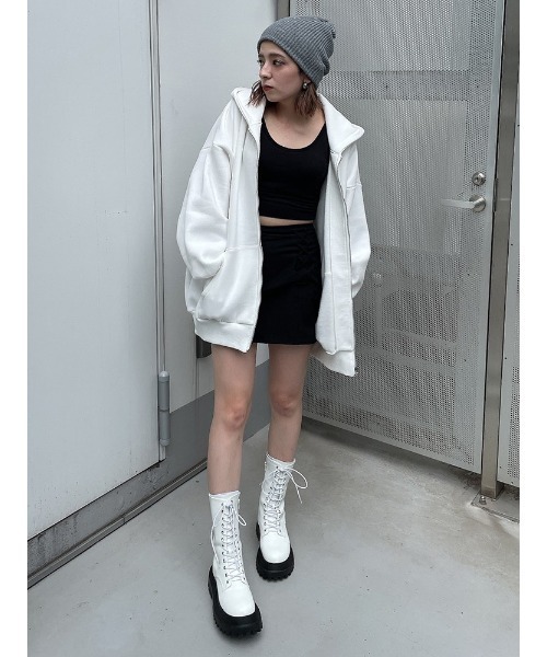 ENVYM(アンビー)の「バックロゴZIP PK(パーカー・レディース・ホワイト/グリーン/ブラック・FREE)」の21枚目の写真