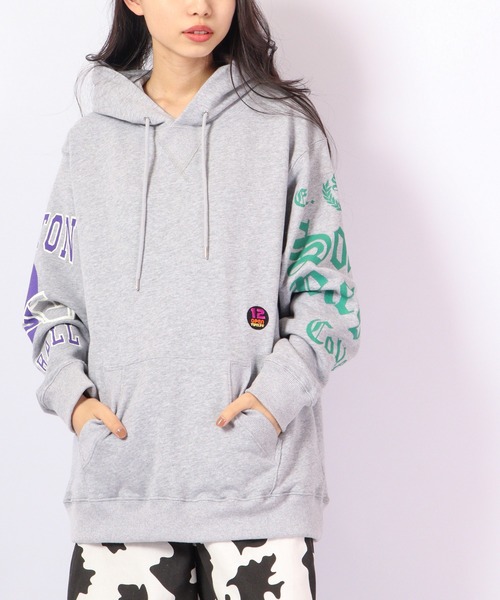 【セール】open twelve ヘビーウェイト裏毛 プルパーカー スリーブプリント（スウェット）｜FUNALIVE（ファンアライブ）