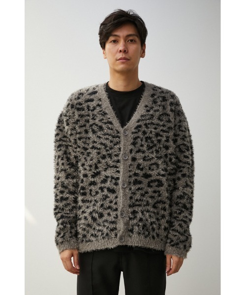 AZUL by moussy（アズールバイマウジー）の「SHAGGY LEOPARD CARDIGAN/シャギーレオパードカーディガン（カーディガン/ボレロ・メンズ・ブラウン系その他/グレー系その他・MEDIUM/LARGE）」の6枚目の写真