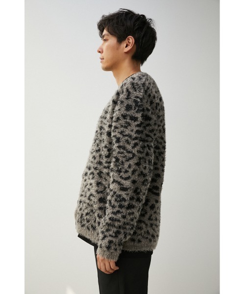 AZUL by moussy（アズールバイマウジー）の「SHAGGY LEOPARD CARDIGAN/シャギーレオパードカーディガン（カーディガン/ボレロ・メンズ・ブラウン系その他/グレー系その他・MEDIUM/LARGE）」の7枚目の写真
