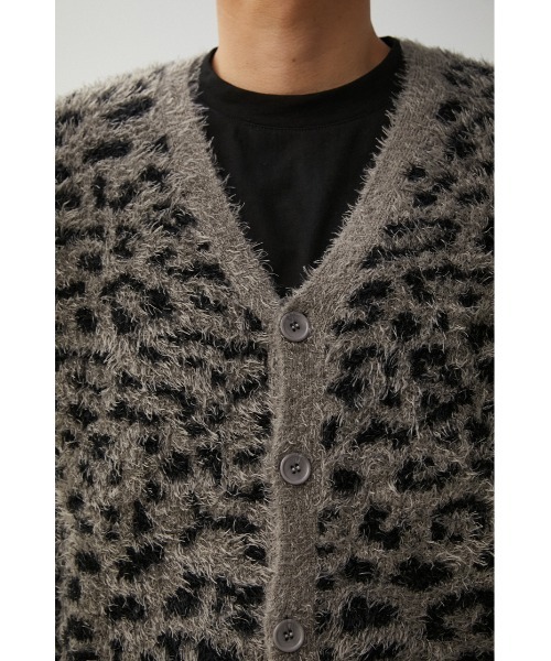 AZUL by moussy（アズールバイマウジー）の「SHAGGY LEOPARD CARDIGAN/シャギーレオパードカーディガン（カーディガン/ボレロ・メンズ・ブラウン系その他/グレー系その他・MEDIUM/LARGE）」の9枚目の写真