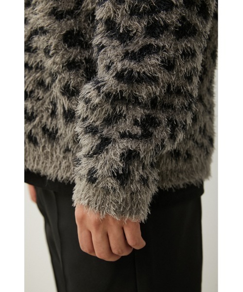 AZUL by moussy（アズールバイマウジー）の「SHAGGY LEOPARD CARDIGAN/シャギーレオパードカーディガン（カーディガン/ボレロ・メンズ・ブラウン系その他/グレー系その他・MEDIUM/LARGE）」の11枚目の写真