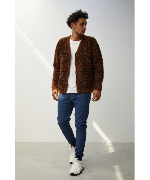 AZUL by moussy（アズールバイマウジー）の「SHAGGY LEOPARD CARDIGAN/シャギーレオパードカーディガン（カーディガン/ボレロ・メンズ・ブラウン系その他/グレー系その他・MEDIUM/LARGE）」の14枚目の写真