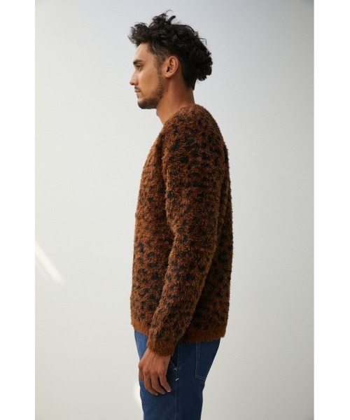 AZUL by moussy（アズールバイマウジー）の「SHAGGY LEOPARD CARDIGAN/シャギーレオパードカーディガン（カーディガン/ボレロ・メンズ・ブラウン系その他/グレー系その他・MEDIUM/LARGE）」の16枚目の写真