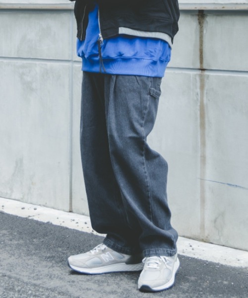 00s エロT&ペインターパンツ 00s FUBU Black Denim Painter Pants 黒 W40×L30 フブ