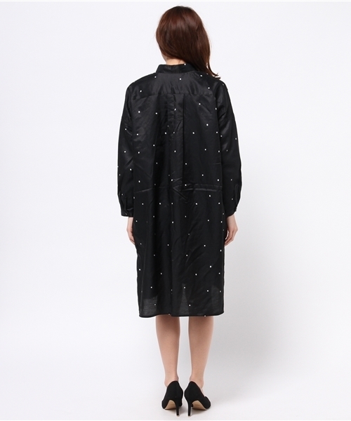 CIAOPANIC（チャオパニック）の「【Ciaopanic】　綿シルクドットOP（ワンピース・レディース・ネイビー/ブラック・FREE）」の5枚目の写真