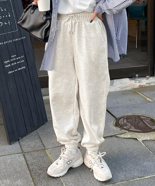 Chillfar（チルファー）の「スウェットパンツ（スウェットパンツ・レディース・ブラック/ダークグリーン/ネイビー/ブラウン/オートミール/杢グレー/ホワイト/チャコール・FREE）」の6枚目の写真