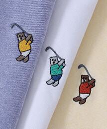 The M&M Store（ザ・ミックス＆マッチストア）コラボ　ベアー刺繍オックスボタンダウンシャツ