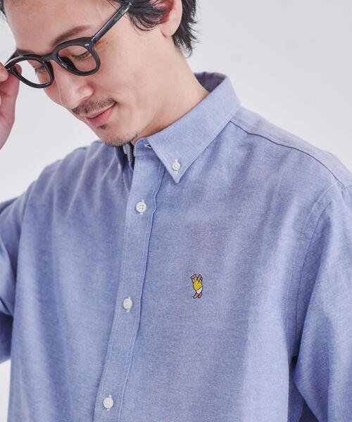 coen（コーエン）の「The M&M Store（ザ・ミックス＆マッチストア）コラボ　ベアー刺繍オックスボタンダウンシャツ（シャツ/ブラウス・メンズ・ライトブルー/ホワイト/イエロー・S/M/L/XL）」の3枚目の写真