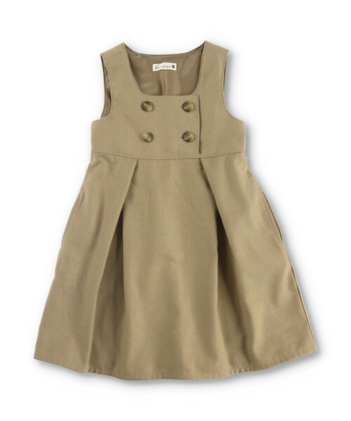 BRANSHES（ブランシェス）の「チェック柄 / 無地 ジャンパースカート（ワンピース・キッズ・キャメル/グレー・90/120/150/110/100/140/130）」の10枚目の写真