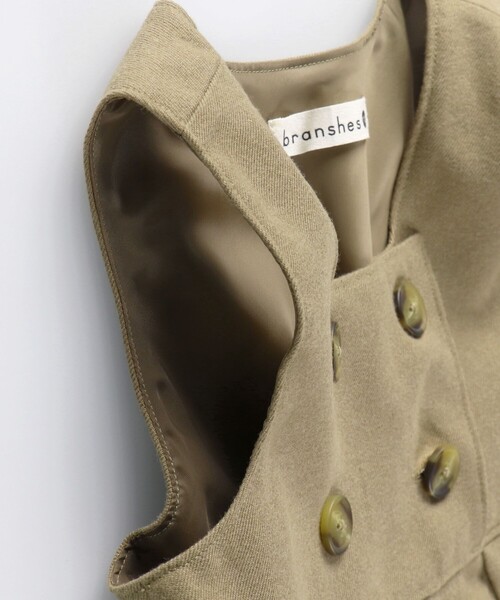 BRANSHES（ブランシェス）の「チェック柄 / 無地 ジャンパースカート（ワンピース・キッズ・キャメル/グレー・90/120/150/110/100/140/130）」の14枚目の写真