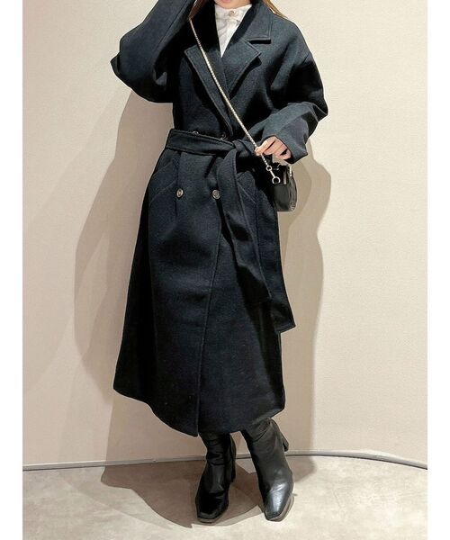 dazzlin(ダズリン)の「ベーシックチェスターコート(チェスターコート・レディース・アイボリー/モカ/ブラック/ブルー・FREE)」の5枚目の写真