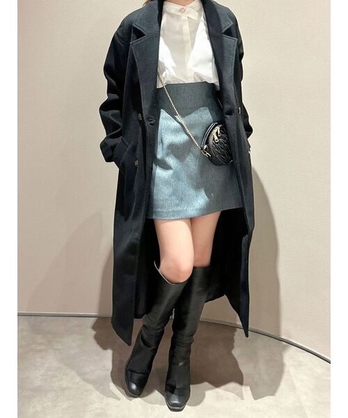 dazzlin(ダズリン)の「ベーシックチェスターコート(チェスターコート・レディース・アイボリー/モカ/ブラック/ブルー・FREE)」の6枚目の写真