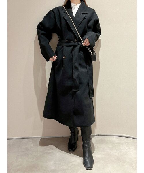 dazzlin(ダズリン)の「ベーシックチェスターコート(チェスターコート・レディース・アイボリー/モカ/ブラック/ブルー・FREE)」の9枚目の写真