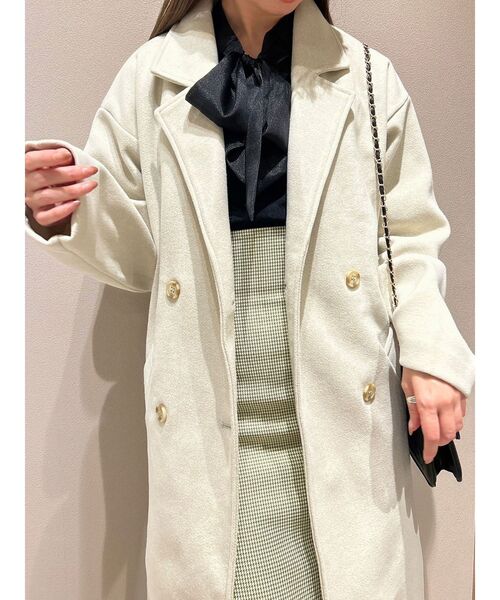 dazzlin(ダズリン)の「ベーシックチェスターコート(チェスターコート・レディース・アイボリー/モカ/ブラック/ブルー・FREE)」の10枚目の写真