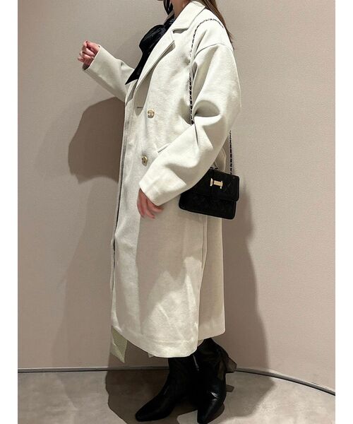 dazzlin(ダズリン)の「ベーシックチェスターコート(チェスターコート・レディース・アイボリー/モカ/ブラック/ブルー・FREE)」の12枚目の写真