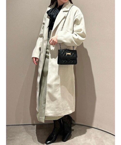 dazzlin(ダズリン)の「ベーシックチェスターコート(チェスターコート・レディース・アイボリー/モカ/ブラック/ブルー・FREE)」の13枚目の写真