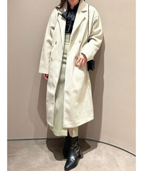 dazzlin(ダズリン)の「ベーシックチェスターコート(チェスターコート・レディース・アイボリー/モカ/ブラック/ブルー・FREE)」の14枚目の写真