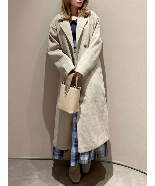 dazzlin(ダズリン)の「ベーシックチェスターコート(チェスターコート・レディース・アイボリー/モカ/ブラック/ブルー・FREE)」の15枚目の写真