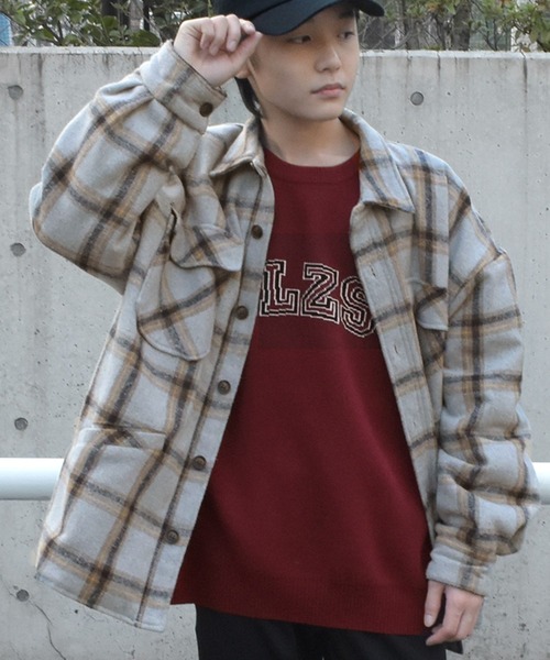 GLAZOS(グラソス)の「ジャガード編み・ロゴニット【マシンウォッシャブル】(ニット/セーター・キッズ・ブルー/エンジ・140cm/150cm/160cm/170cm)」の2枚目の写真