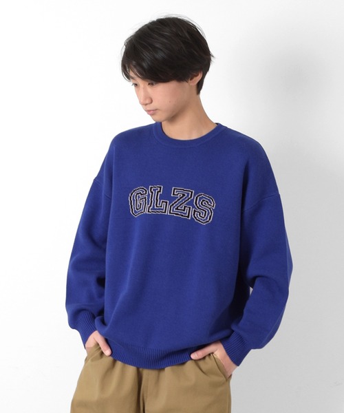 GLAZOS(グラソス)の「ジャガード編み・ロゴニット【マシンウォッシャブル】(ニット/セーター・キッズ・ブルー/エンジ・140cm/150cm/160cm/170cm)」の5枚目の写真