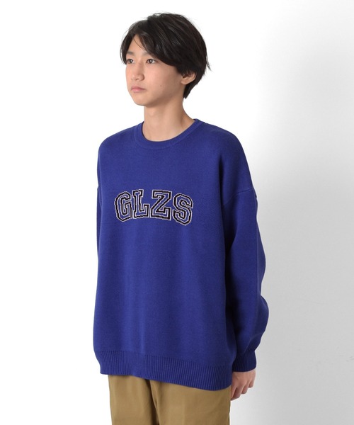 GLAZOS(グラソス)の「ジャガード編み・ロゴニット【マシンウォッシャブル】(ニット/セーター・キッズ・ブルー/エンジ・140cm/150cm/160cm/170cm)」の10枚目の写真