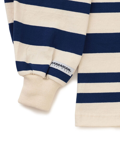 Barbarian(バーバリアン)の「BARBARIAN × BEAMS LIGHTS / 別注 ヘンリーネック ラガーシャツ 23(シャツ/ブラウス・メンズ・ネイビー/ブラック×ホワイト/ライトブラウン・LARGE/X-LARGE/MEDIUM)」の5枚目の写真