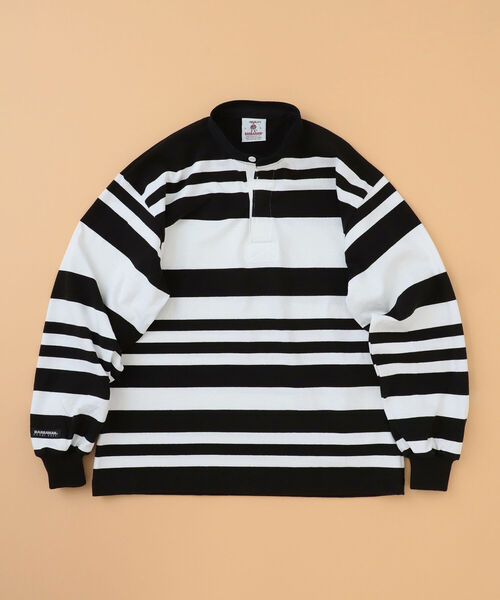 Barbarian(バーバリアン)の「BARBARIAN × BEAMS LIGHTS / 別注 ヘンリーネック ラガーシャツ 23(シャツ/ブラウス・メンズ・ネイビー/ブラック×ホワイト/ライトブラウン・LARGE/X-LARGE/MEDIUM)」の1枚目の写真